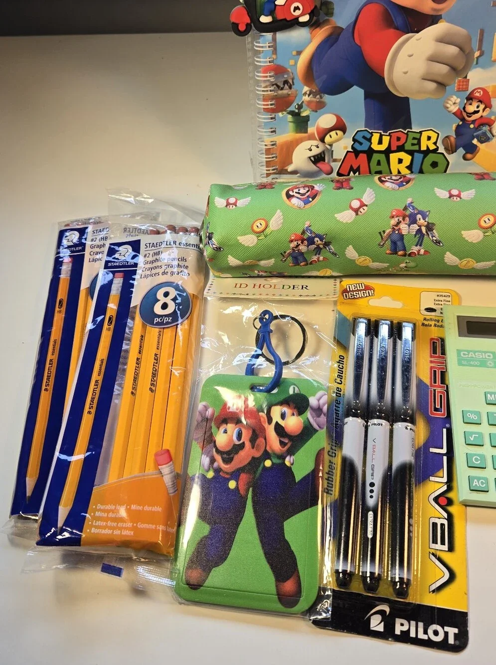 Super Mario Spiral Notebook and School Supply Bundle